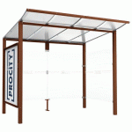 ABRI BUS MODULO 2.50 M VITRINE 1 BARDAGE LAT. ASPECT CORTEN - PROCITY