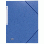 LOT DE 10 - CHEMISE À ÉLASTIQUE 3 RABATS CARTE EUROFOLIO OXFORD 24,5 X 32 CM DOS 2 CM BLEUE