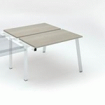 PÔLE DE 2 BUREAUX DROITS CHÊNE GRIS L 120 X P 60 CM, PIÉTEMENT MÉTAL BLANC - ARCH - ELÉMENT SUIVANT