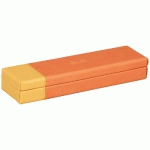 RHODIARAMA PLUMIER SIMILI CUIR ITALIEN 21X5,5X3 CM - TANGERINE - LOT DE 2