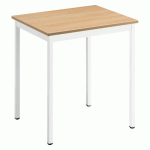 TABLE DE BUREAU MULTI-USAGE ÉCO CHÊNE CLAIR 70 X 60 CM PIÈTEMENT BLANC