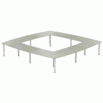 TABLE RÉUNION ATEM 400 X 400 CM PIED ROND ALU/CHÊNE GRIS - MBA
