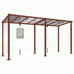 ABRI BUS MILAN 5 M - 2 BARDAGES LATÉRAUX - ASPECT CORTEN - PROCITY