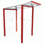 ABRI CAISSE MODULO 1.30 M AVEC BARDAGES LATÉRAUX ROUGE 3004 - PROCITY
