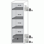 ARMOIRE SÉCURITÉ S-PHOENIX-90 S90.196.060.FDASR JAUNE - ASECOS