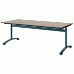 TABLE MALIBU 180X80 T4 DL STRA ACACIA/NOIR BLEU 5025