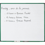 TABLEAU BLANC SEMI-BRILLANT - 64 X 47 CM - 4 A4 - CADRE ALU ANODISÉ - MANUTAN COLLECTIVITÉS