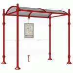 ABRI BUS PROVINCE 2.50 M SANS BARDAGES LAT. AGORA ROUGE 3004 - PROCITY