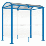 ABRI FUMEURS VOÛTE M 2.50 M BARDAGES FOND/LATÉRAUX BLEU 5010 - PROCITY