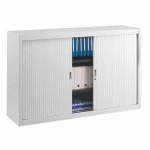 ARMOIRE BASSE À RIDEAUX DÉMONTABLES LARGEURS SPÉCIFIQUES 100 X 160 CM GRIS / RIDEAUX GRIS