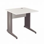 BUREAU DROIT ACTIVITY - L. 80 X P. 80 CM - PLATEAU BLANC - PIEDS L 'ANTHRACITE'