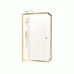 CABINE DE DOUCHE 110X80CM DORÉE À PORTE COULISSANTE - MITIGEUR MÉCANIQUE - GOLDY AURLANE
