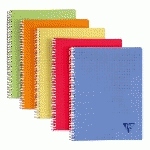 LOT DE 5 - CAHIER SPIRALE CLAIREFONTAINE LINICOLOR A4 21 X 29,7 CM PETITS CARREAUX 100 PAGES
