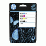 HP 963 - 6ZC70AE PACK 1 NOIRE + 3 CARTOUCHES COULEURS POUR IMPRIMANTE JET D