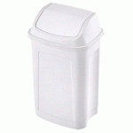 POUBELLE PLASTIQUE 10 LITRES RECTANGLE BLANCHE À COUVERCLE BASCULANT
