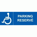 LOT DE 3 - PANNEAU PICTO PARKING RÉSERVÉ PMR AVEC PICTO - 350 X 125 - VINYLE SOUPLE AUTOCOLLANT