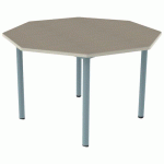 TABLE CARÉLIE MOB OCT Ø120 T6 STR POLY. ÉRABLE G. BEIG/LAGON - MOBIDECOR