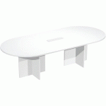 TABLE DE RÉUNION OVALE VISUAL - PIEDS CROIX - 260CM - BLANC - ARTARREDI