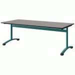 TABLE MALIBU 180X80 T4 DL STR ANTIB BÉTO F186/NOIR BLEU 5018