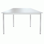 TABLE MODULAIRE DOMINO TRAPEZE - L. 120 X P. 60 CM - PLATEAU GRIS - PIEDS GRIS