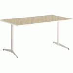 TABLE TAMARIS 180 X 80 PL.CHÊNE NAT./BLANC PIET.BLANC/BLANC - CLEN