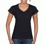 TEE-SHIRT FEMME COL V NOIR T.M