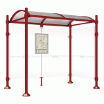 ABRI BUS PROVINCE 2.50 M 1 BARDAGE LAT. INOX ROUGE 3004 - PROCITY