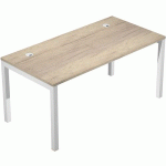 BUREAU PIED MÉTAL TRENDY 25MM - 160CM CHÊNE CANADIEN BLANC - ARTARREDI