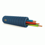GAINE ICTA PRÉFILÉE 3X2,5 MM² Ø 20 MM H07V-U BLEU-NOIR-VERT/JAUNE - COURONNE 100 M PM PLASTIC MATERIALS