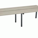 PÔLE DE 4 BUREAUX DROITS CHÊNE GRIS L 140 X P 60 CM, PIÉTEMENT MÉTAL ANTHRACITE - ARCH