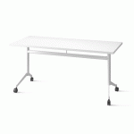 TABLE RABATTABLE POLLY L.160 X P.70 CM PLATEAU BLANC - BLANC