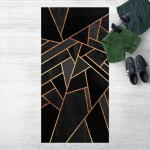 MICASIA - TAPIS EN VINYLE - ELISABETH FREDRIKSSON - BLACK TRIANGLES GOLD - PORTRAIT 2:1 DIMENSION HXL: 80CM X 40CM