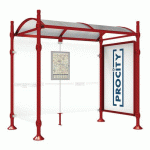 ABRI BUS PROVINCE 2.50 M VITRINE 1 BARD LAT. CITY ROUGE 3004 - PROCITY