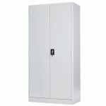 ARMOIRE À PORTES BATTANTES HAUTES - GRIS CLAIR - MANUTAN