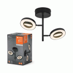 LEDVANCE SPOT POUR PLAFOND LED SATURN, À 2 LAMPES CCT, HAUT, NOIR