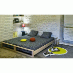 PACK LITS GIGOGNES KODIAK + 2 MATELAS  BOIS NATUREL 90X200 CM/OPT:MATELAS ELBE HD