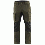 PANTALON DE TRAVAIL SERVICES STRETCH VERT OLIVE/NOIR TAILLE 44C - BLAKLADER