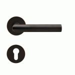POIGNÉES DE PORTE SUR ROSACES RONDES - SÉRIE EPL 28 RHODOS - NOIR BRONZE - CLÉ I KARCHER DESIGN