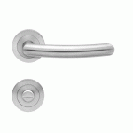 POIGNÉES DE PORTE SUR ROSACES RONDES SÉRIE ER 26 SYLT - INOX SATINÉ -CONDAMNATION KARCHER DESIGN