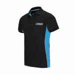 POLO BICOLORE MANCHES COURTES PUBLICITAIRE VELILLA NOIR/BLEU - MARQUAGE BRODERIE