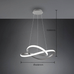 REALITY LEUCHTEN SUSPENSION LED COURSE, NICKEL MAT, 4.000 K, Ø 60 CM, MÉTAL