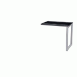 RETOUR P/TABLE OFFICE PRO PIED CARRÉ 80X60 CM FRÊNE NOIR/ALU