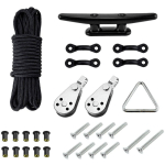 ANCHOR TROLLEY KIT ANCHOR CAR ROPE CLEAT PULLEY BLOCK RIGGING EYE CLEATS EYE RING ACCESSORY