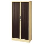 ARMOIRE MÉTAL CLASSTOUT CLASSIQUE - A RIDEAUX - L. 90 X H. 180 CM - CORPS BEIGE  - RIDEAUX ANTHRACITE