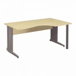 BUREAU COMPACT RETOUR À DROITE ACTIVITY MÉTAL 2 - L. 160 X P. 120 CM - PLATEAU HÊTRE - PIEDS L 'ANTHRACITE'