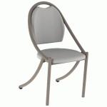 CHAISE 280 ALU ASS/DOS ABAKA GRÈGE - 4P NOISETTE - MOBIDECOR
