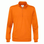COTTOVER SWEATSHIRT COL ZIPPÉ UNISEX - CERTIFIÉ GOTS ORANGE - TAILLE XL