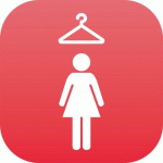 LOT DE 2 - PLAQUE SIGNALÉTIQUE EN PLEXIGLAS PLEXI - VESTIAIRE FEMME (ROUGE)