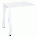 RETOUR DE BUREAU ECLA 80 X 60 CM BLANC PIÉTEMENT MÉTAL FINITION BLANC