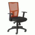 FAUTEUIL DE BUREAU RITZ ACCOUDOIRS FIXES DOSSIER RÉSILLE COLORIS CORAIL - MANUTAN COLLECTIVITÉS